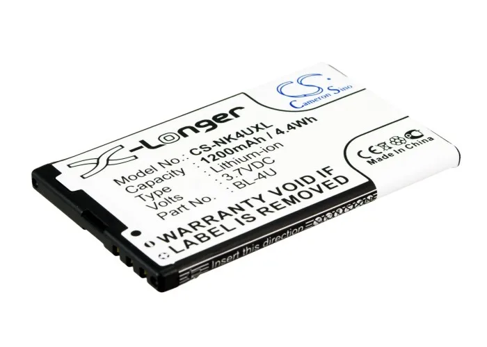 Cameron Sino 1200mAh Battery BL-4U for Nokia 301,3120,500,515,5530,6600,8800,305,311, C5-03,04,05,06, C5-3, E66, E75, N515, 840