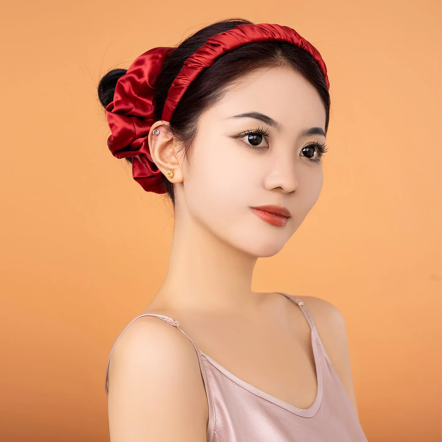 

100% Silk Headbands for Women Girl Hair Bands 3cm Silk Hair Hoop Hair Ties Elegant Headdress New 30 Momme Silk Hair Accessories