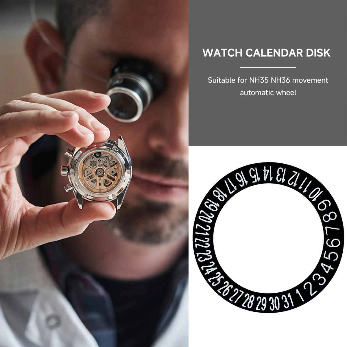 Циферблат с датой Mod NH35 NH36 Подходит для механизма NH35 NH36 4R 6,0 часов на 3,0 часа Автоматическое механическое колесо с датой движения дня