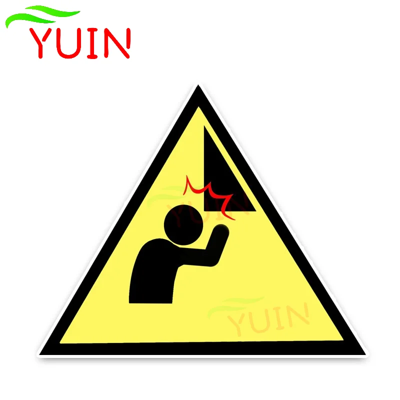 

Unique Warning Sign Mind Your Head Car Sticker Motorcycle Auto Accessories Personality PVC Decoration Waterproof Decal 17*14cm