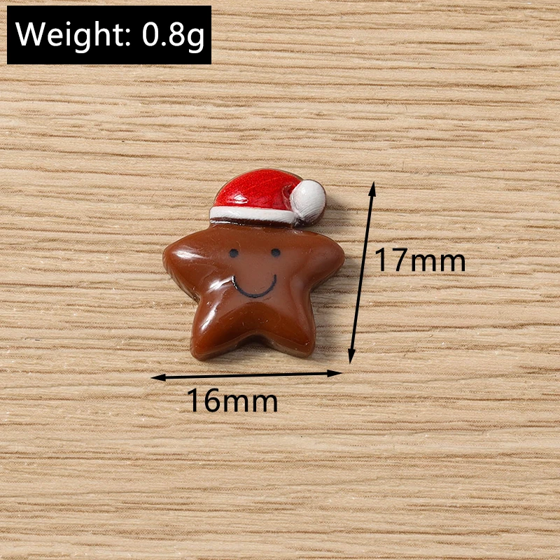 10 Stück 10x12mm Cartoon-Weihnachtsmann-Cabochons aus Kunstharz für die Schmuckherstellung, DIY-Haarschmuck und Bastelzubehör – Detail 4