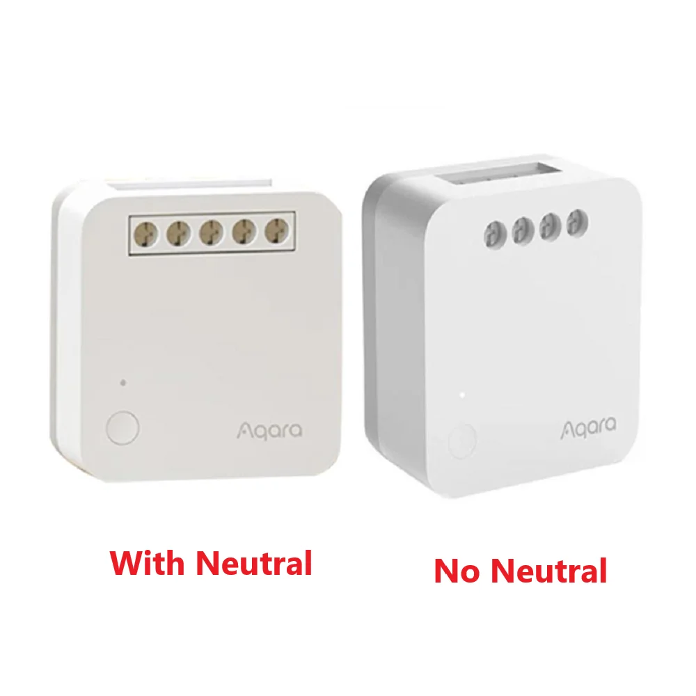 Aqara-controlador de relé de un solo canal, módulo de interruptor T1, Zigbee 3,0, sin/con temporizadores de hogar inteligentes neutros, Control