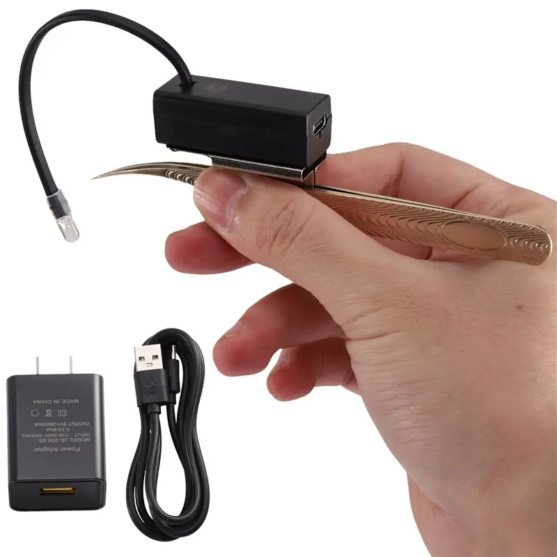 AA20-0.5W LED UV Lash Tweezer Lamp Glue Curing Ultraviolet Light For Eyelash Extensions US Plug