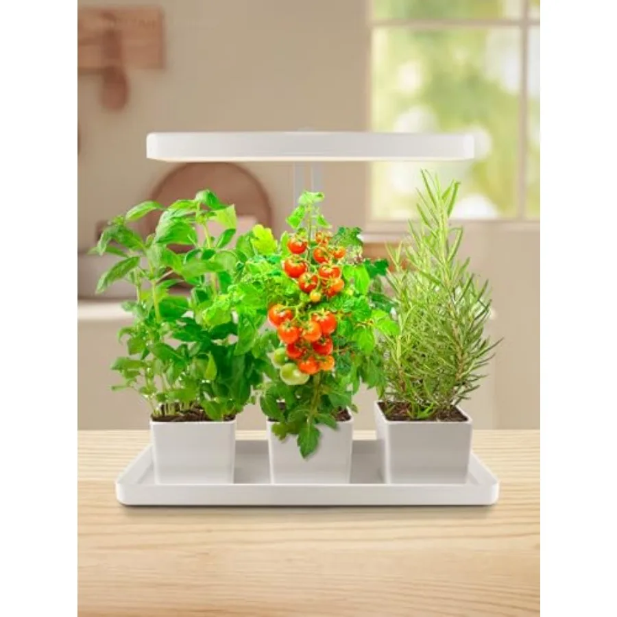

Комнатный огород для трав с LED-лампой для выращивания, регулируемой высотой, 20 Вт, система для выращивания растений с автоматическим таймером, CRI 95+, полный спектр света для растений