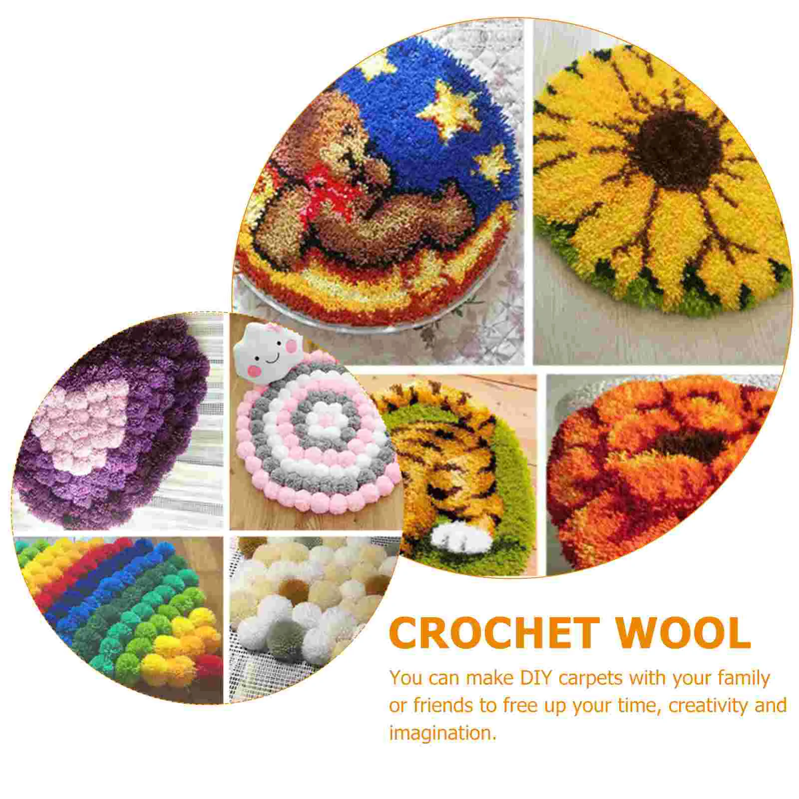 30 Pcs Segment Embroidery Yarn Latch Rug DIY Wool Acrylic Girl Blankets Crochet Knitting Pillowcases Hook