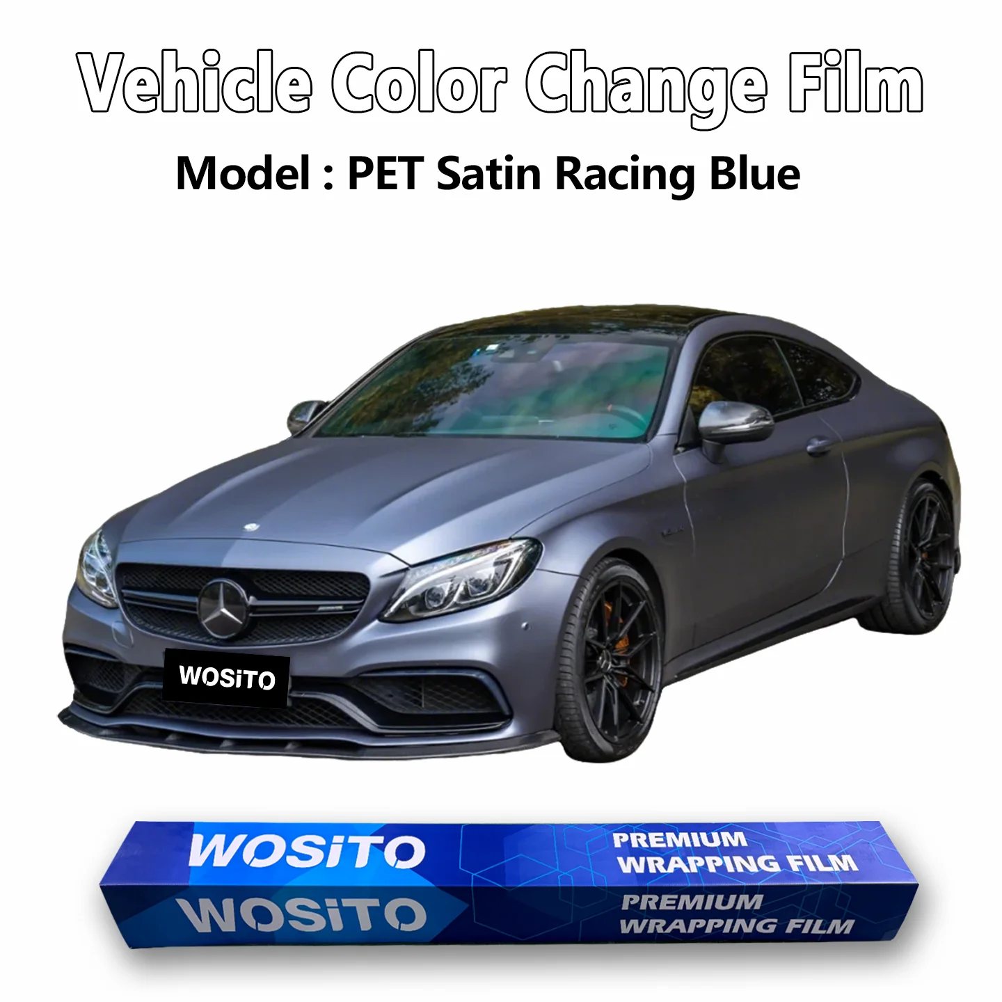 

PET Satin Racing Blue Car Wrap Vinyl Film Matte Automotive Styling Full Body Scratch Resistant Factory Direct Supply