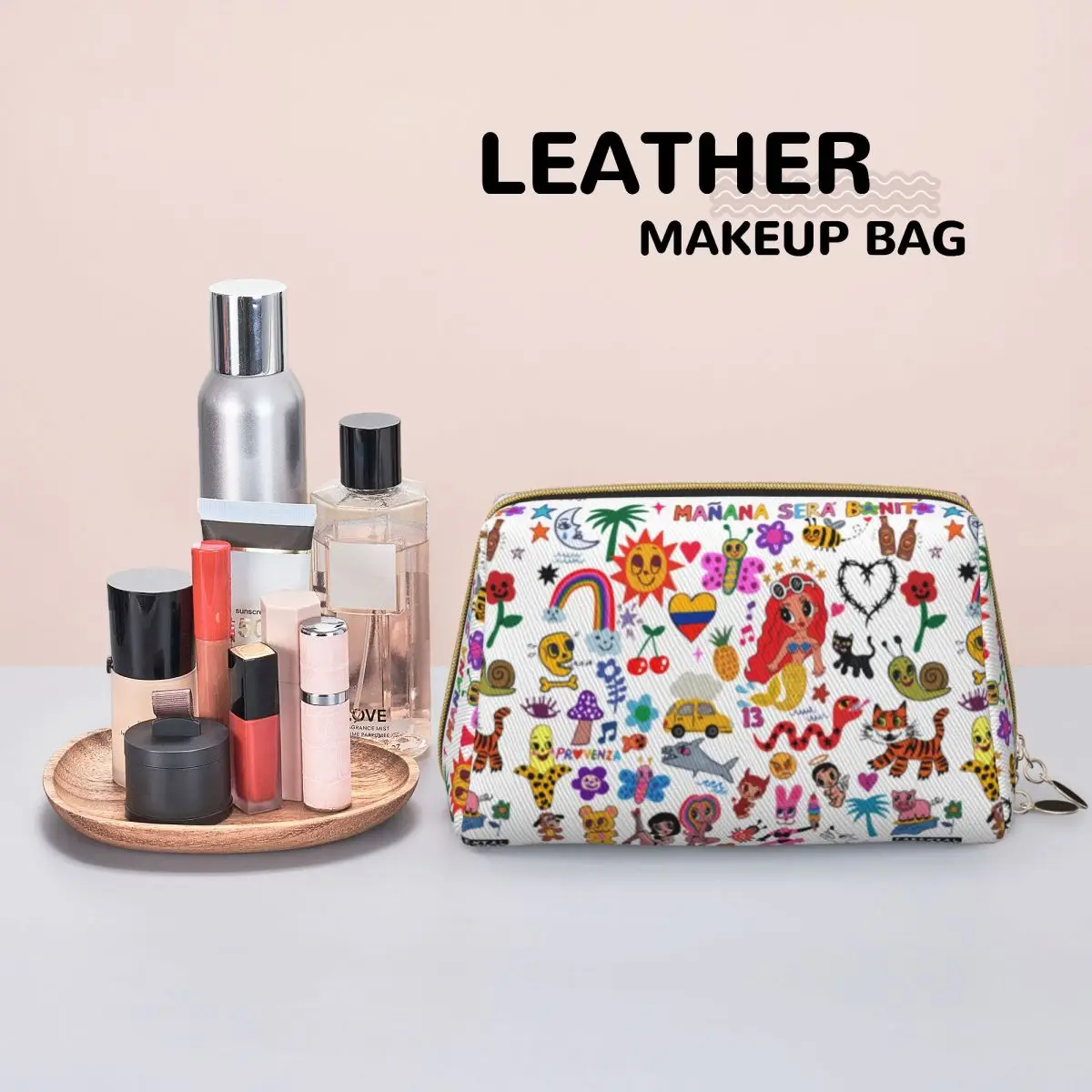 Grande capacità Karol G Manana Sera Bonito borse per cosmetici custodia per trucco impermeabile Women Washbag Toiletry Kit