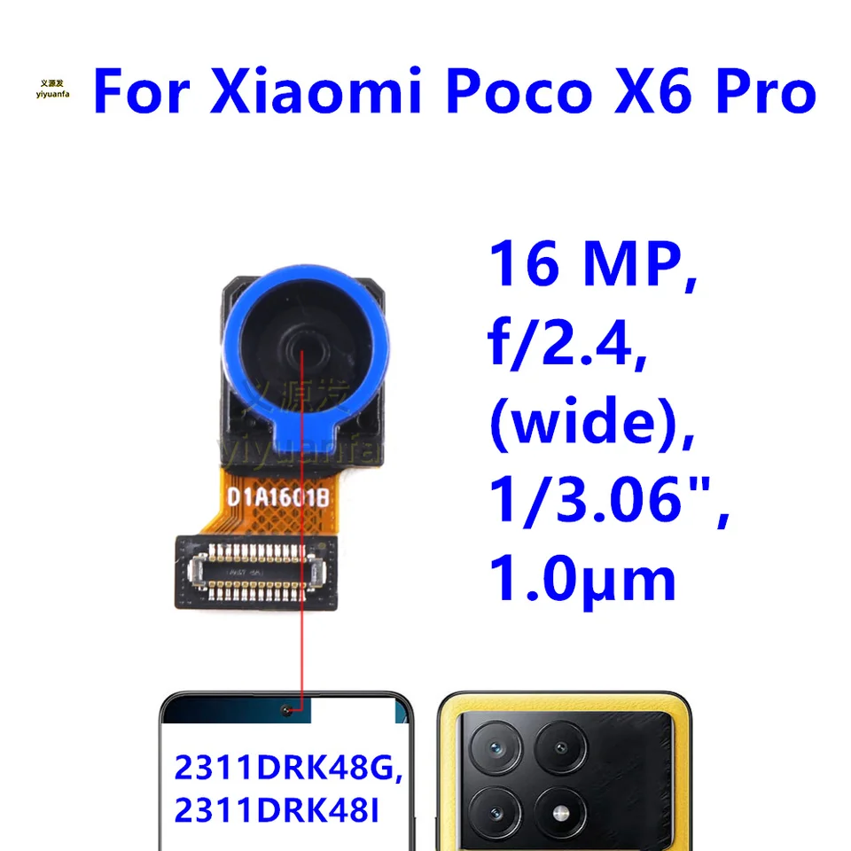 Back Big Rear Main Camera Module For Xiaomi Poco X6 Pro 2311DRK48G