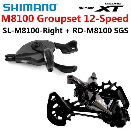 SHIMANO 12S DEORE XT M8100 desviador trasero 12V palanca de cambios MTB grupo de bicicleta de montaña SL + RD SHADOW RD 1x12 piezas de bicicleta de velocidad