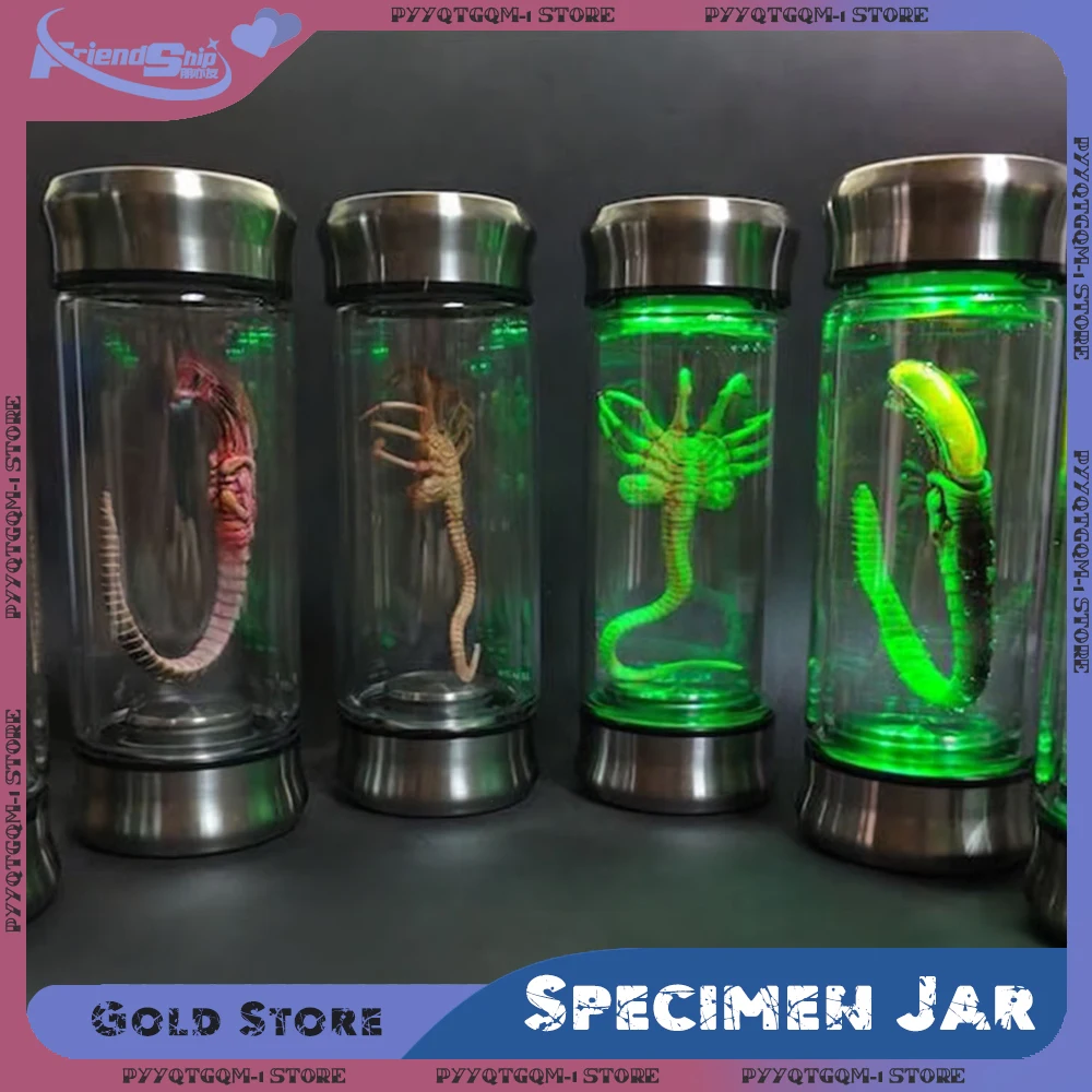 Home Decor Alien Specimen Glow Jar Embryo Glass Jar Taxidermy Movie Prop Replica Desktop Crafts Home Decoration Accessories