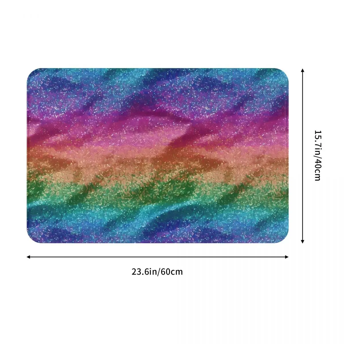 Faux Glitter Rainbow Pride Flag LGBT Gay Lesbian Doormat Cushion Carpet Rug Kitchen Entrance Home Floor Mat for Bathroom Footpad