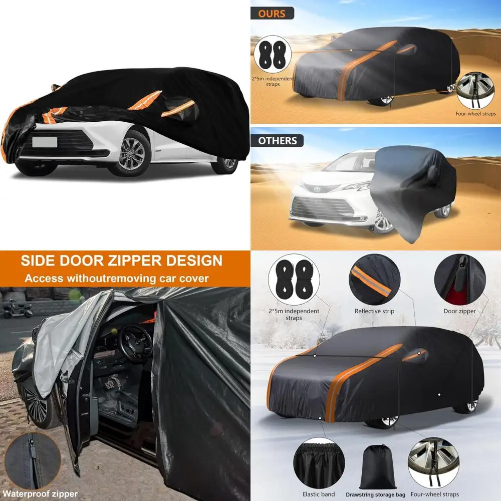 

All-Weather Waterproof Car Cover - Custom Fit for Sienna 1997-2025, Lab-Verified Protection, Snow/Rain/UV Resistant, Zipper Desi