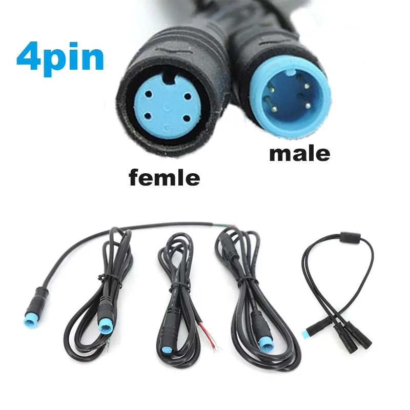 4 Pin Electric Bicycle Butt Joint Plug M8 waterproof Wiring Line Scooter Brake Wire Signal Connecting Sensor E-bike Cable M20