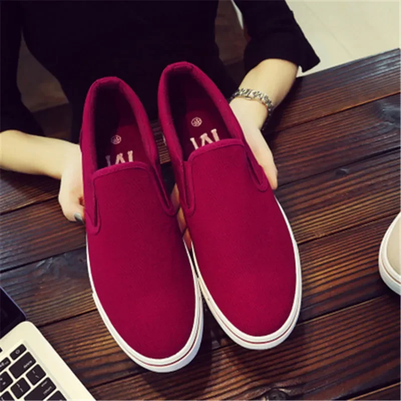 Men and Women Breathable Canvas Casual Shoes Student Loafers Shoes Unisex Fashion Flat Sneaker Orange Yellow Green Footwear