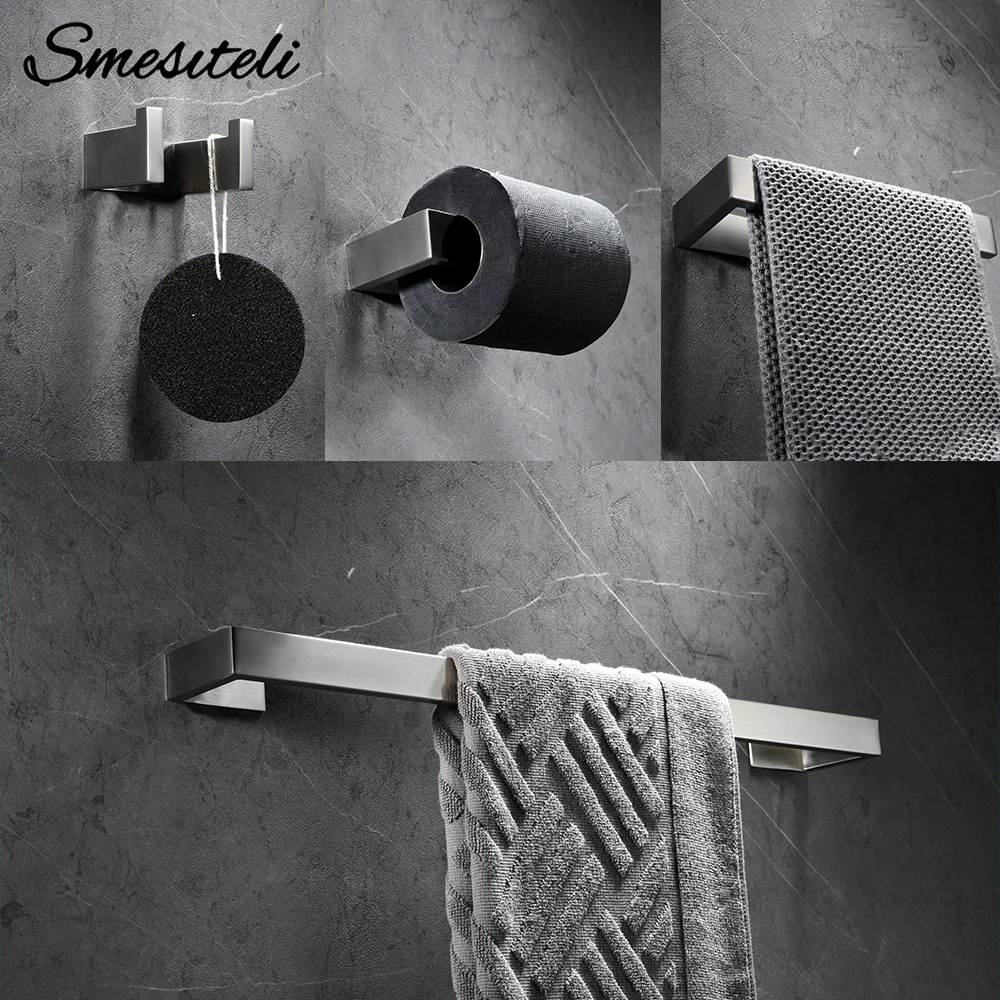 

Полка, клейкая вешалка для полотенец, держатель для туалетной бумаги, крючки для полотенец, аксессуары для ванной комнаты, нержавеющая сталь, набор оборудования для ванной комнаты