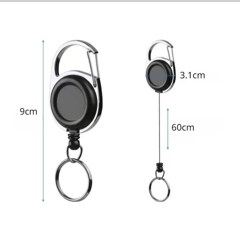 Multi-purpose Keychain Holders Zinc Alloy Frame ABS Plastic Shell Retractable Key Chain Holders Outdoor Key Holder