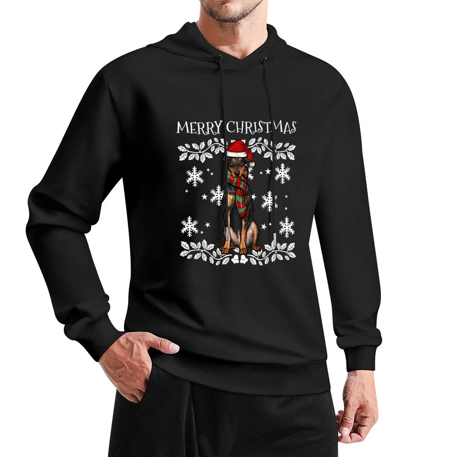 

Merry Christmas Ornament German Pinscher Xmas Santa Pullover Hoodie men's autumn clothes anime hoodie