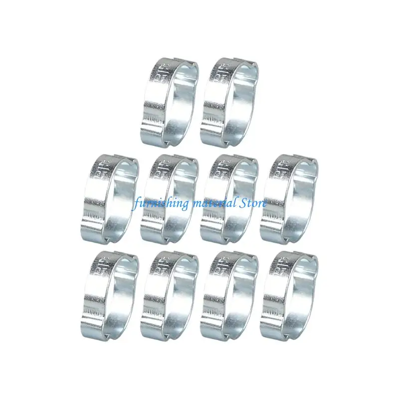 Y5GD 10 Pieces Heavy Duty Double Ear Hose Clamps 304 Steel High Strength Pipe Clamp set for Industrial & Household Use