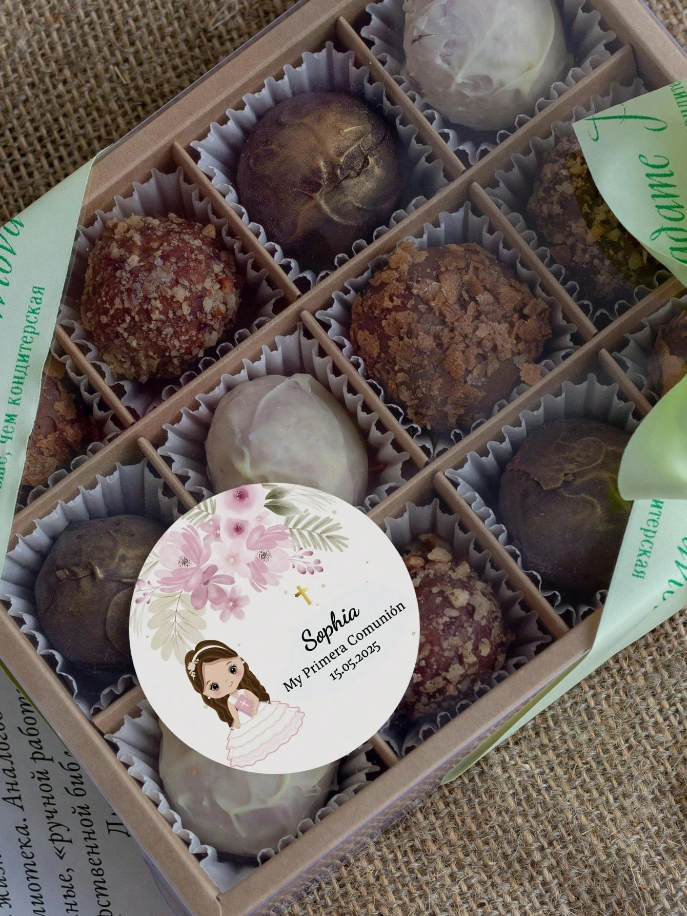 Custom First Holy Communion Stickers Personalized Name Date Round Waterproof Oilproof For Invitation Seals Gifts view 2