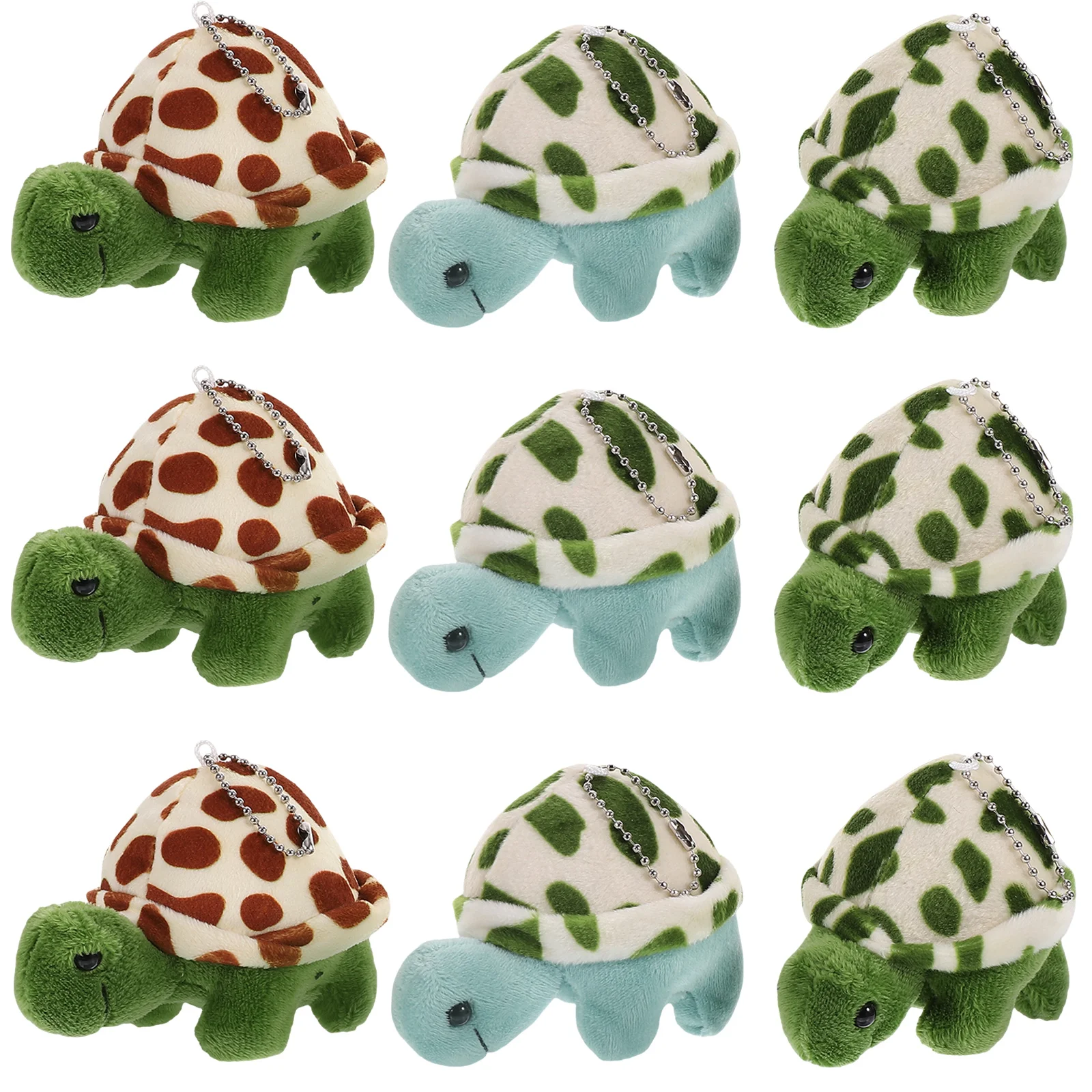 

9 Pcs Stuffed Toy Mini Cartoon Turtle Plush Small Pendant Key Chain Bag Accessories 9pcs Keychain Charm 85X8CM Pendants