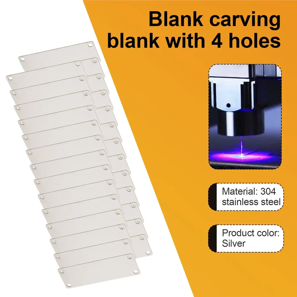 

Power Tool Sets 25 Pack Stainless Steel Engraving Blank Tags Rectangle Stamping Blanks with 4 Holes 1Inchx3Inch