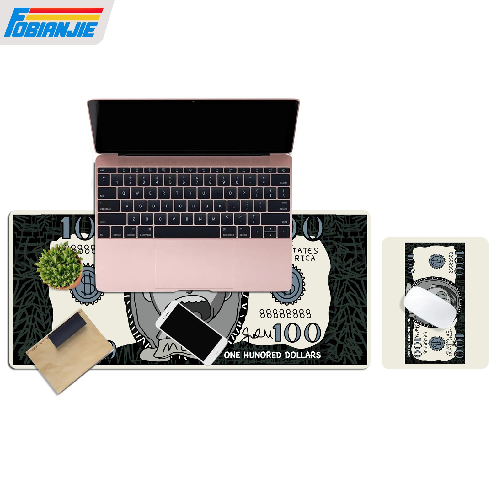 100 Dollar Keyboard Mouse Pad, 3D Gaming Mouse Mat, Gift Mouse Pad with Non-Slip Rubber Base Multiple sizes options