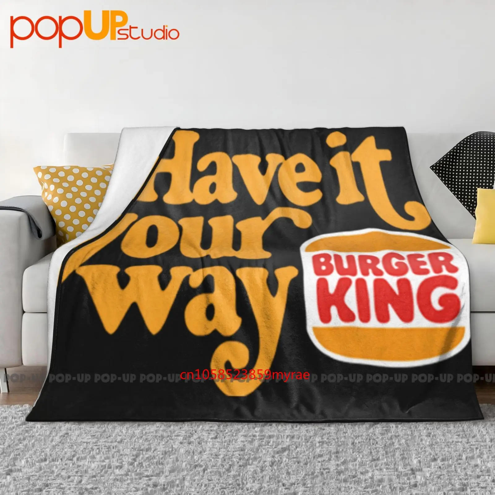 Burger King Logo Have It Your Way Hamburger Fast Food G500 Ultra Co Ultra-Soft Blanket Quilt Winter Sofa Cover Bed Covers