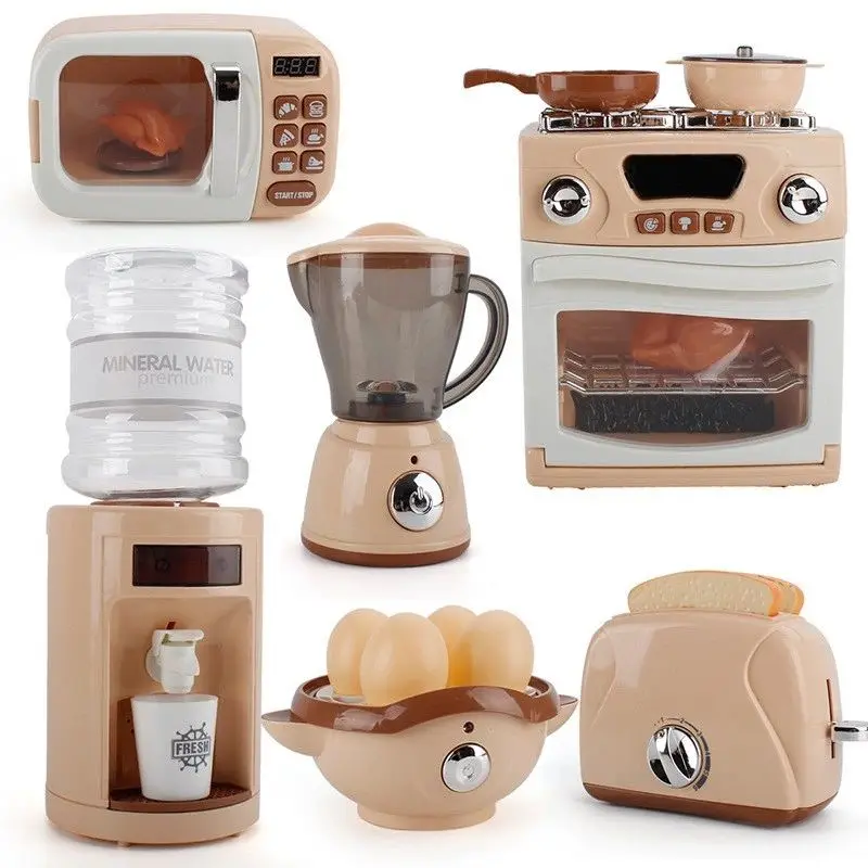 子供用電動ごっこ遊びキッチン家電セット ミニポータブルごっこ遊びおままごとおもちゃ 楽しい知育玩具 子供へのプレゼント