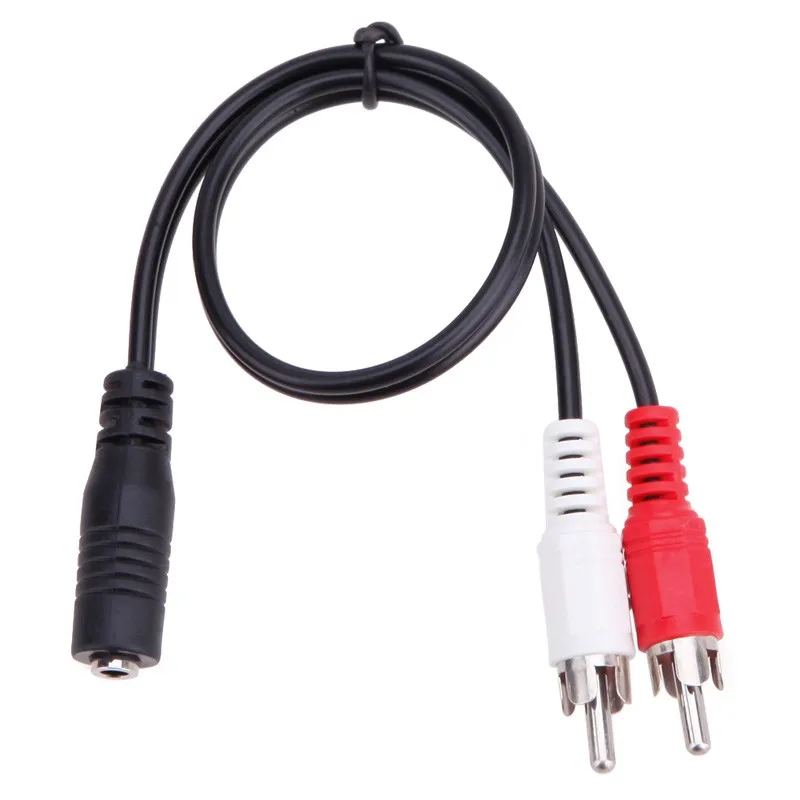 Nku RCA kabel 3.5mm Jack Stereo żeński do 2 RCA R/L męski Adapter 3.5 AUX Y kabel Audio do wzmacniacza głośnikowego