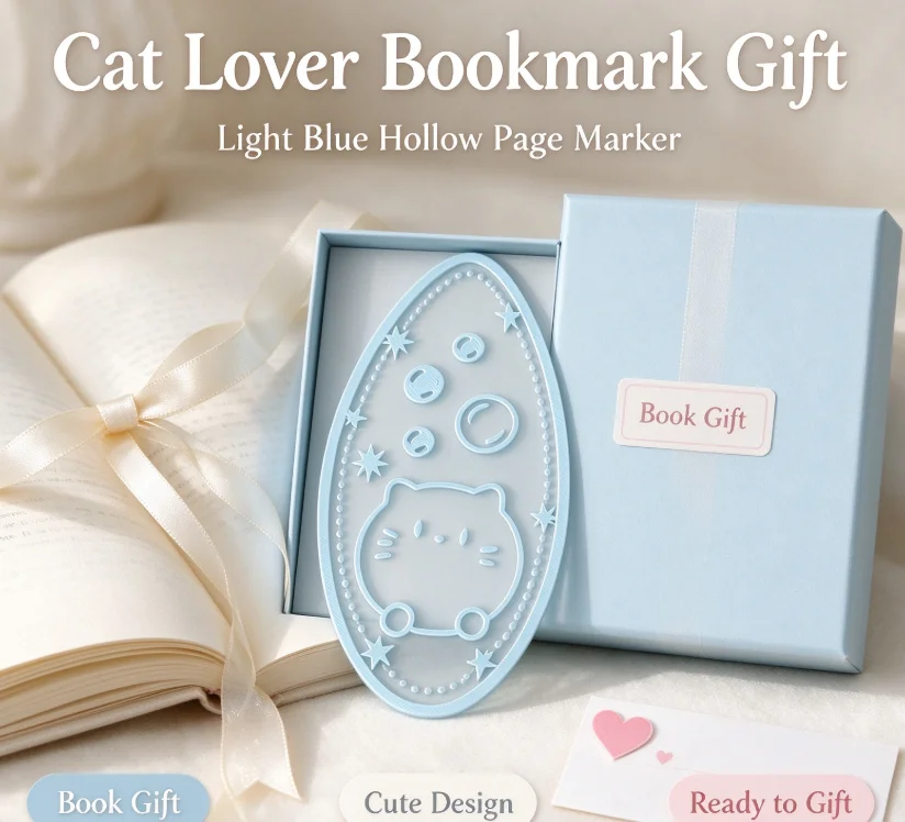 Cute Cat Teardrop Bookmark Cartoon Page Marker Journal Decoration Reading Stationery Gift Stationery for Book Lovers Office