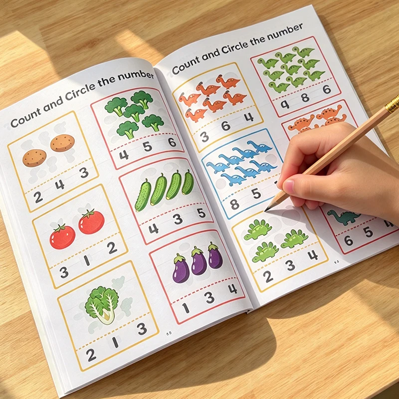 Interactive Preschool Math Workbook: Number Tracing, Addition and Subtraction Exercises, Early Education Activities, Preparatory Courses, Children's Arithmetic Books, for Home or Classroom Use - Educational Books for Number Recognition and Basic Arithmetic Skills, Fun Illustrations, High-Quality Printing, Birthday, New Year, Christmas Gifts