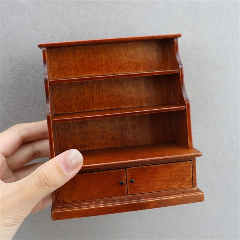 1/12 خزانة خشبية مصغرة نموذج أثاث بيت الدمية عرض مشروع حرفي إبداعي لعشاق التجميع 15UB