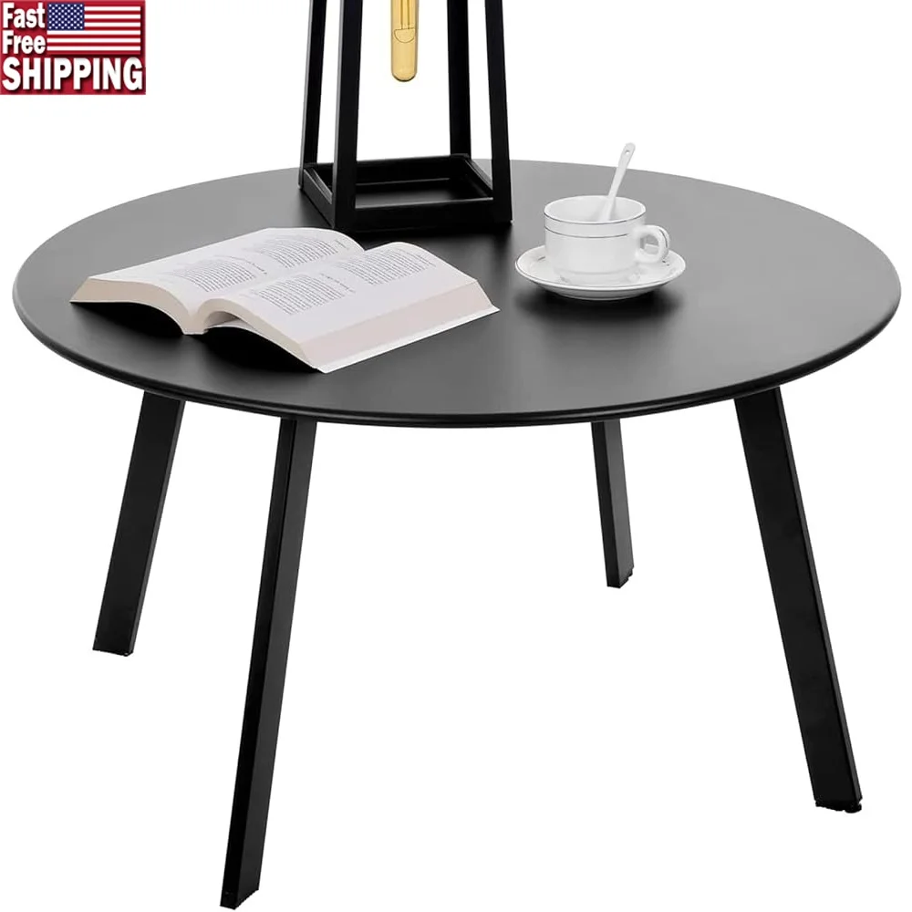 

Уличный круглый журнальный столик для патио, металлический стальной устойчивый к атмосферным воздействиям, антикоррозийные регулируемые ножки, сад, двор, балкон, использование в гостиной