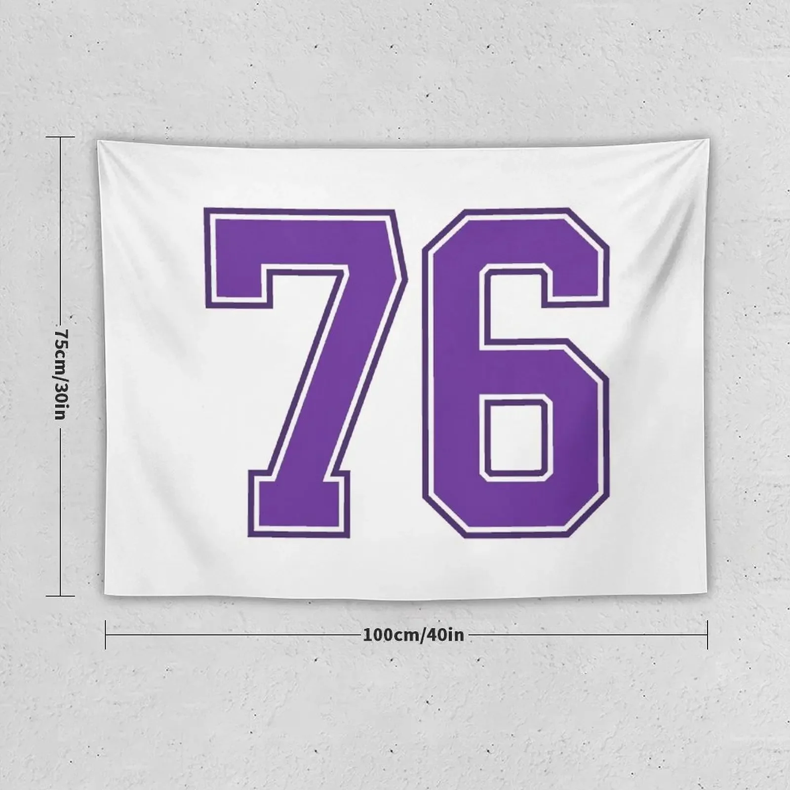 Purple Number 76 lucky sports jersey seventy six Tapestry Room Decorator Wallpaper Bedroom Bedroom Decor Aesthetic Tapestry