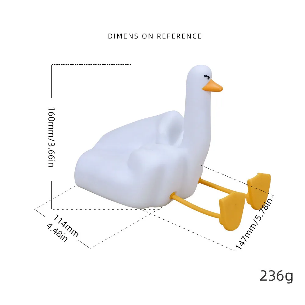 Middle Finger Duck Nightlight Cross-Border Creative Gifts Mobile Phone Bracket Bedroom Sleeping Bedside Atmosphere Lights Clap