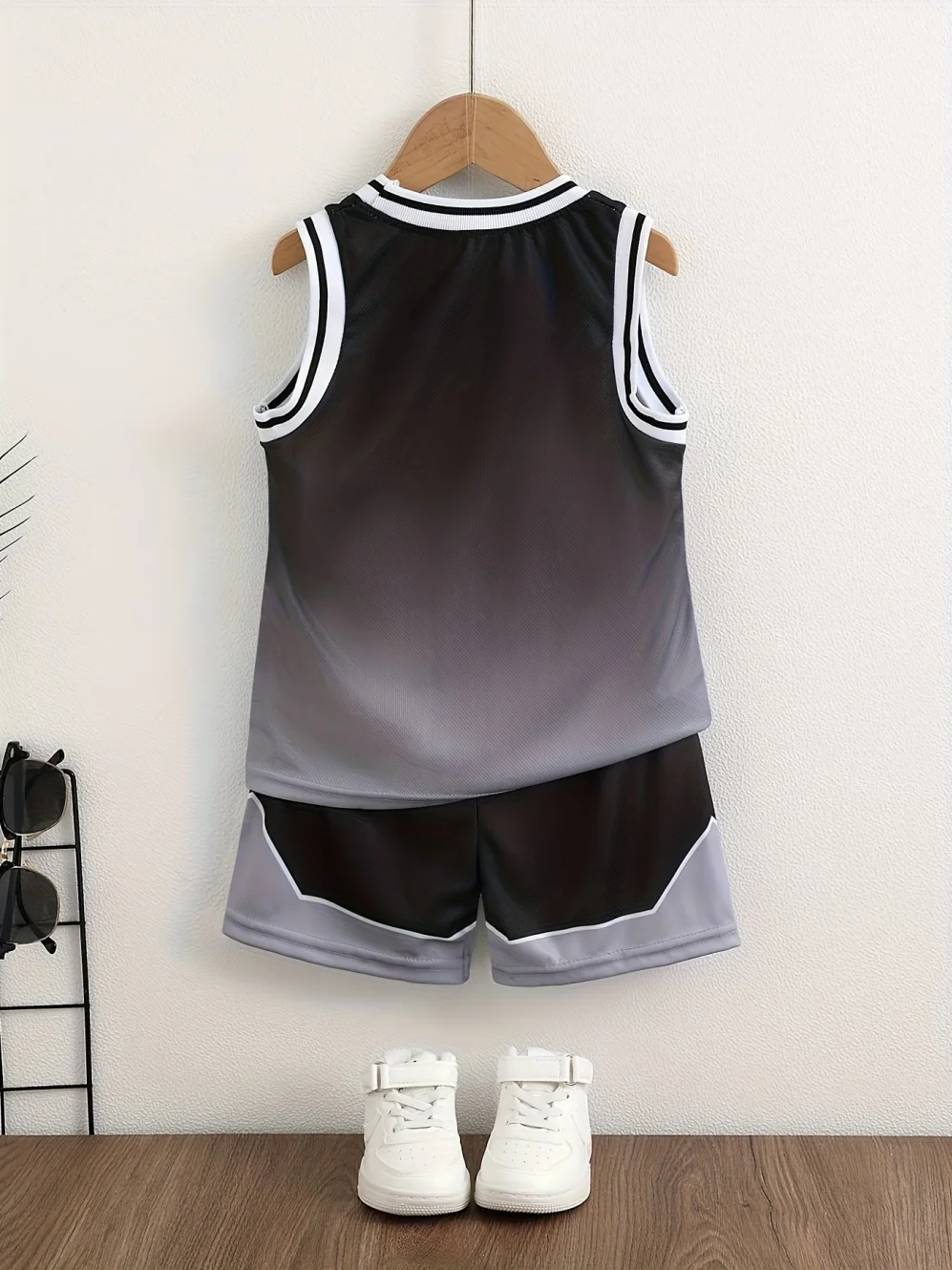 Summer Boys Sports Suit Featuring Tank Top Shorts 23 Letter Print Gradient Balls Breathable Comfortable Trendy Children Clothing