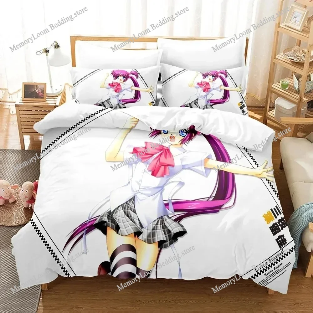 Little Busters Premium Luxury Bedding Set Japan Cartoon Soft Duvet Cover Plush Comforter Bedspread Twin/Single Size Printed