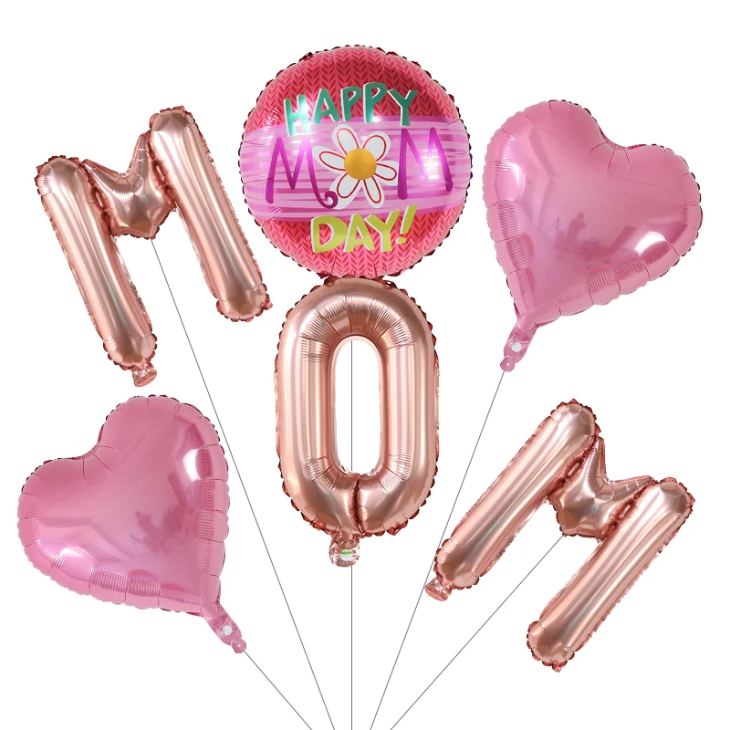 6Pcs Mom Mother's Day Set Festival Balloon Air Globo Home Mother's Day Party Decorations Kid Show Love Gift Baby Shower Supplies