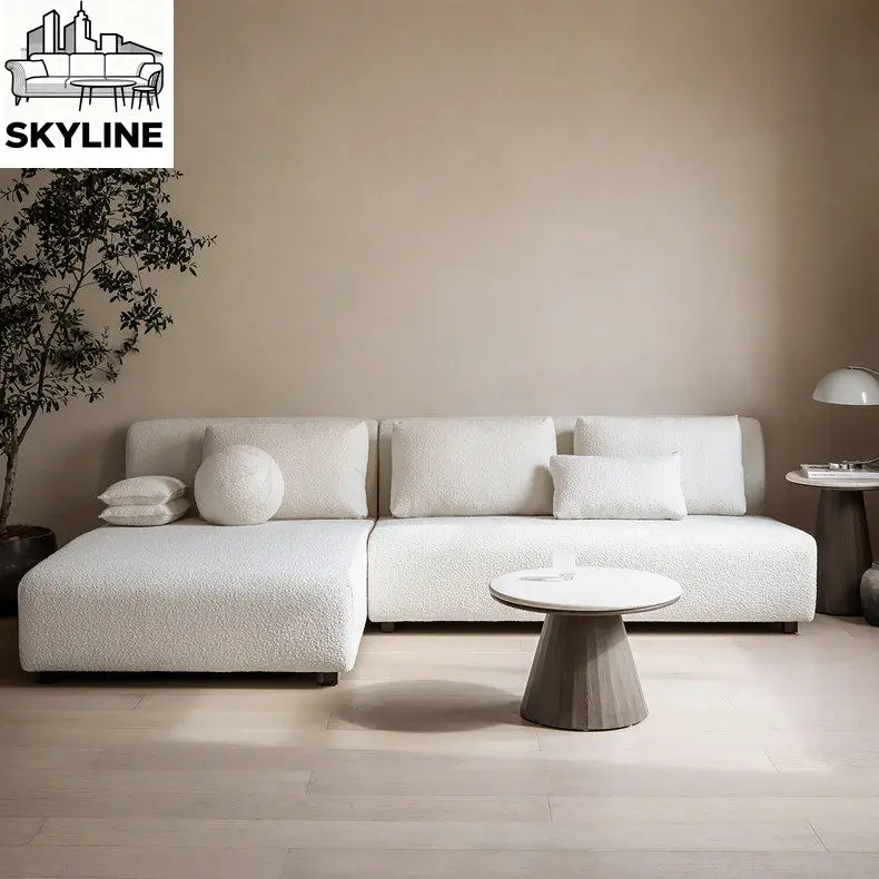 Cream wind concubine corner ectopic sofa without armrests ectopic living room hotel reception sofa