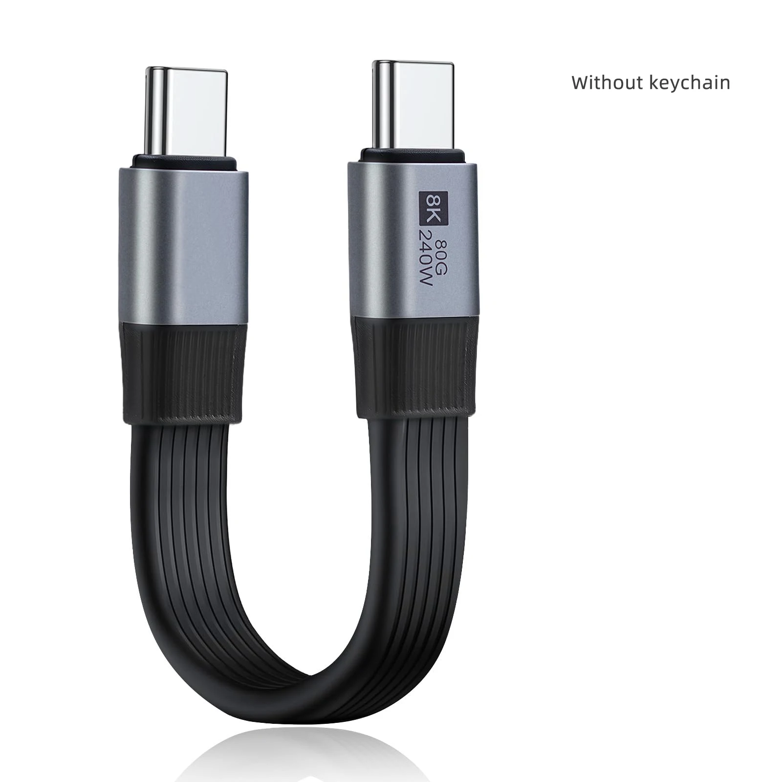 Kurzes USB-C-Kabel USB4.0 240W PD Schnellladung 80Gbps Datenübertragung 8K@60Hz Videoanzeige Thunderbolt 5 Kabel mit Schlüsselanhänger