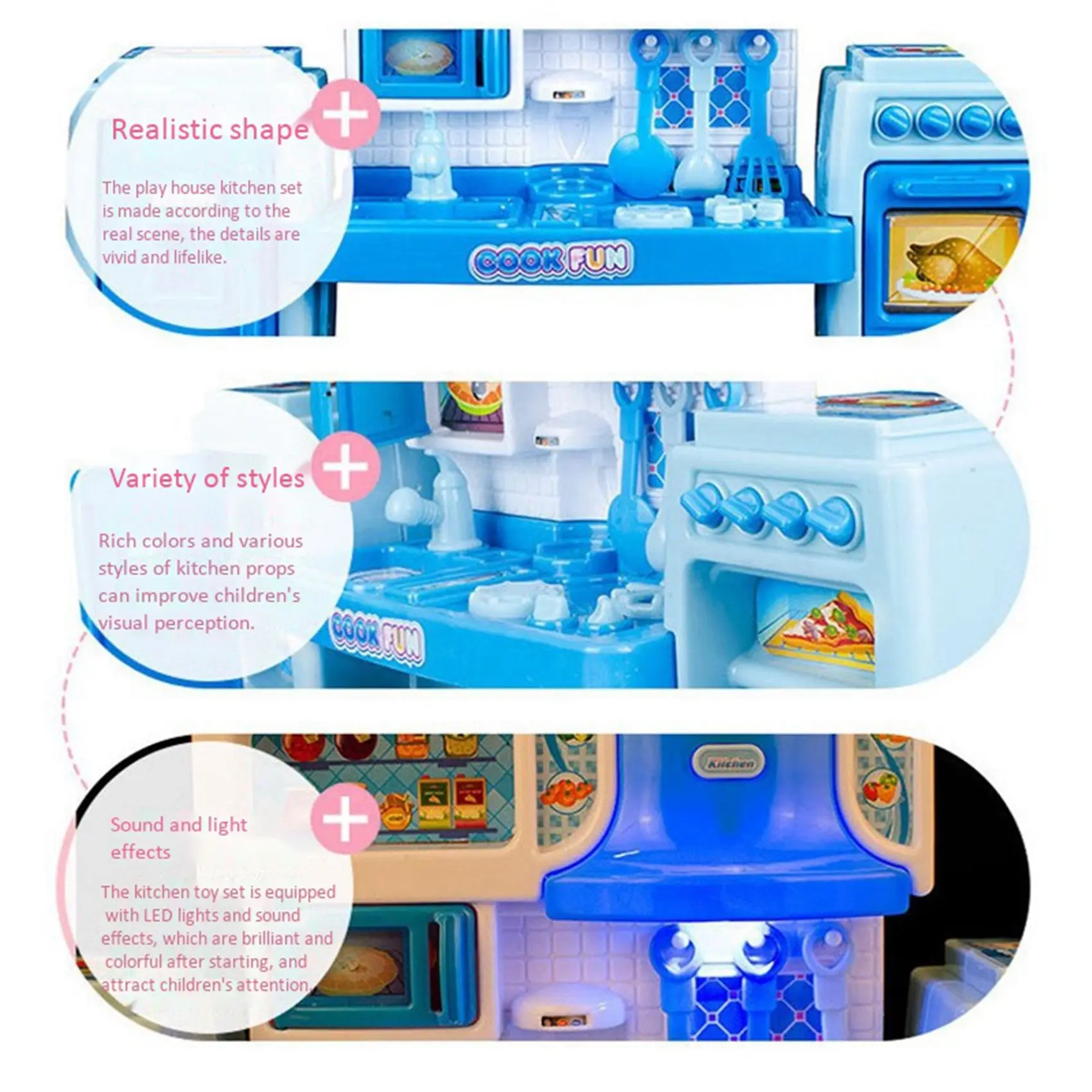 24X kookset muziek alsof accessoires keukenset keukenspel kookgerei set voor kinderen - roze