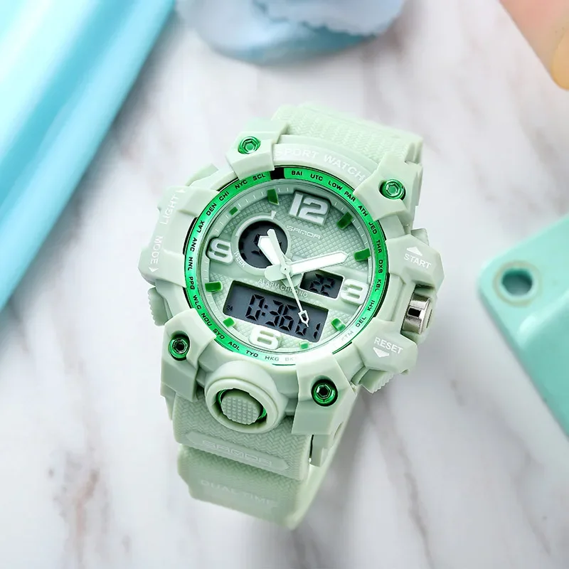 SPORT 2024 new waterproof luminous electronic watch fashion multi-function outdoor sports student watch watch lady watch