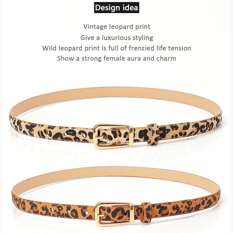 الحزام الجديد بطبعة الفهد للنساء Spice Girls مع حزام عتيق مزين بالدوبامين على الموضة الأوروبية والأمريكية #5