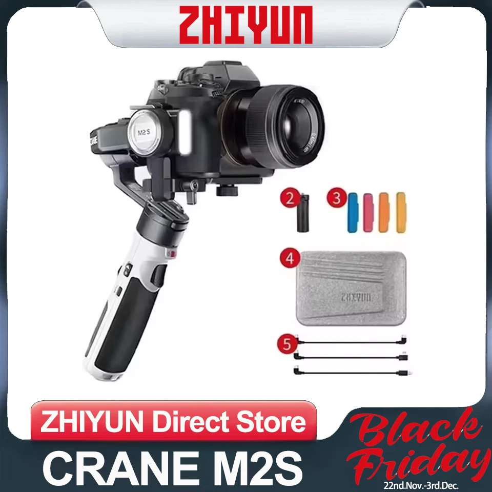 ZHIYUN CRANE M2S 3-Axis Handheld Camera Gimbal Stabilizer CRANE M2S COMBO Compatible with Sony Fuji Nikon DSLR Mirrorless Camera