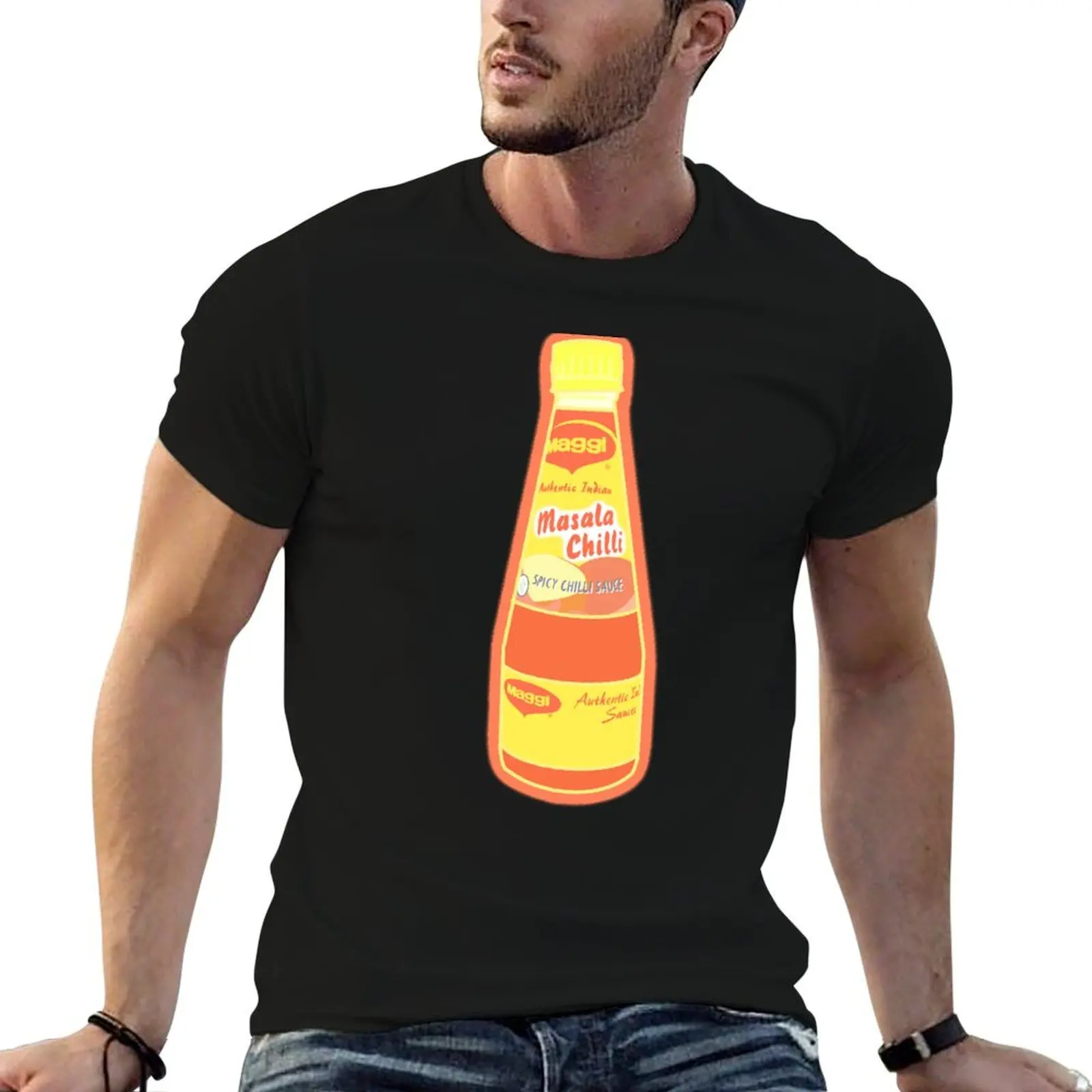 Maggi Masala Chili Sauce T-Shirt Herren T-Shirt Designer T-Shirts für Herren Baumwolle weiches T-Shirt