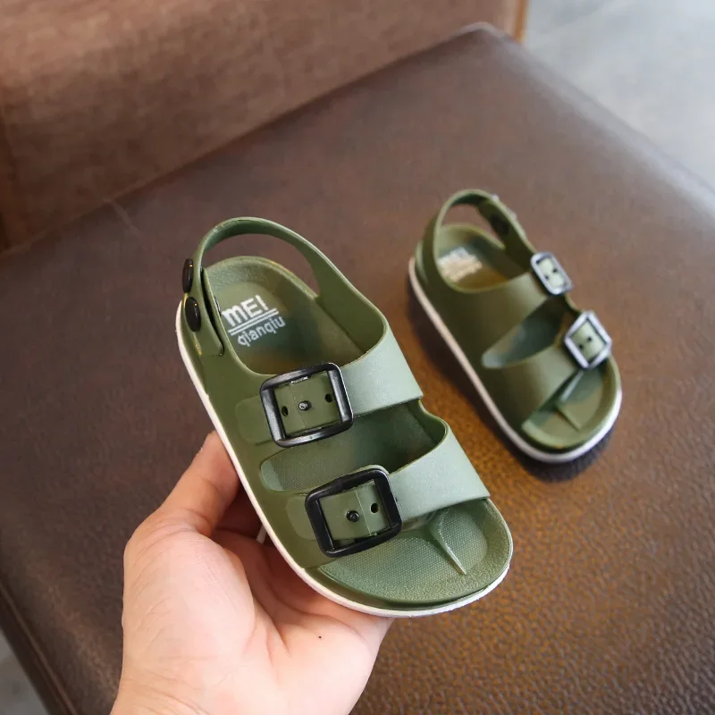 Summer New Fashion Kid Beach Plastic Shoes Baby Sandals Girl Boy Soft Sole Anti-Slip Sandals Buckle Versatile Children Shoes