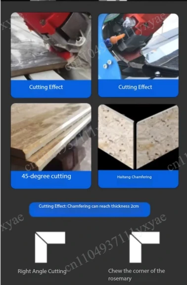 3000W Automatic Tile Cutting Machine 30mm Depth, Electric Porcelain Saw Waterjet Slotting 45 Degree Bevel Cutter