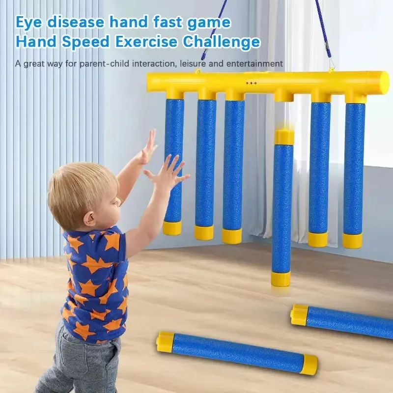 Kids Challenge Falling Sticks Game - Educational Reaction Training Toy Parent-Child Interactive Stick Catching Sports Activity