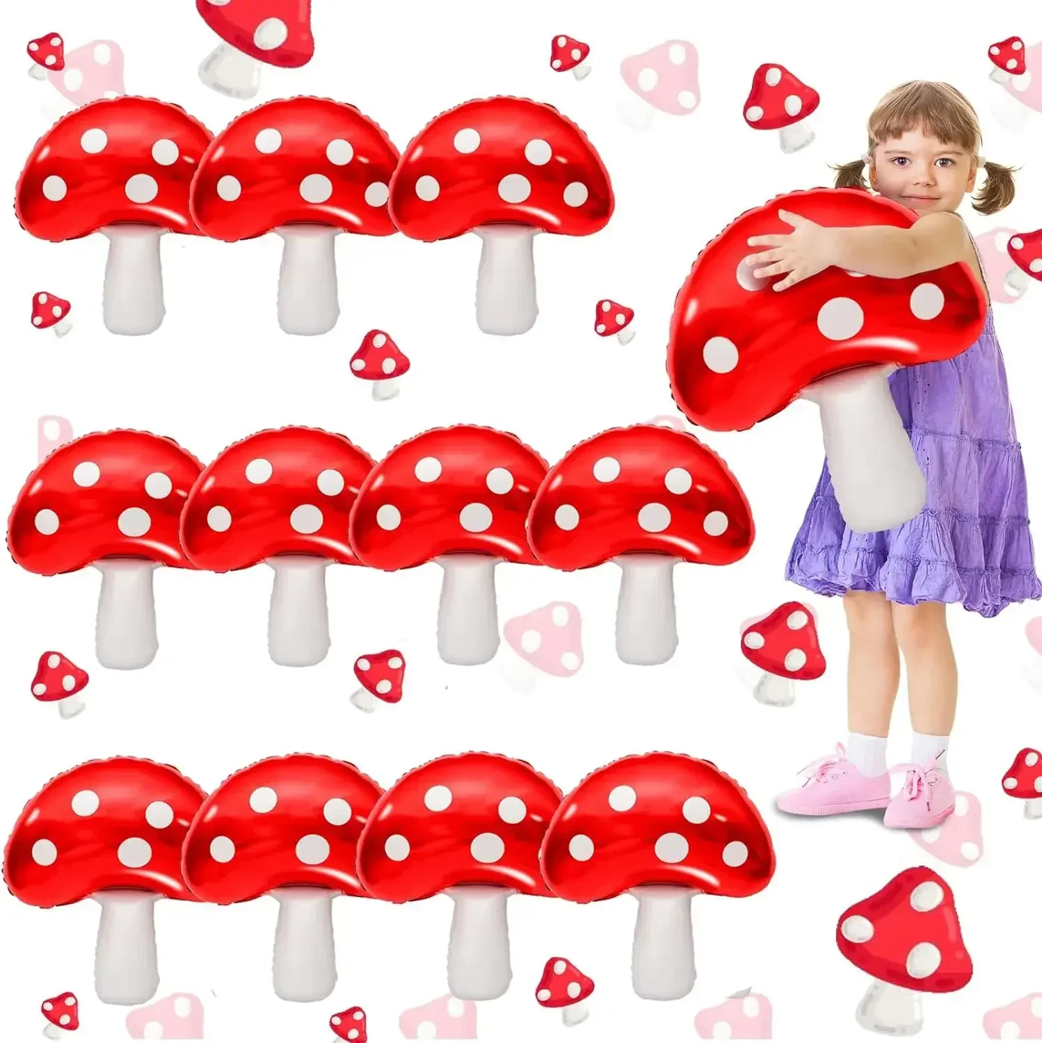 31 X 21 Inches Mushroom Foil Balloon Party Decoration Balloon Fun Mushroom Party Decoration Balloons Forest Plant Theme Balloon