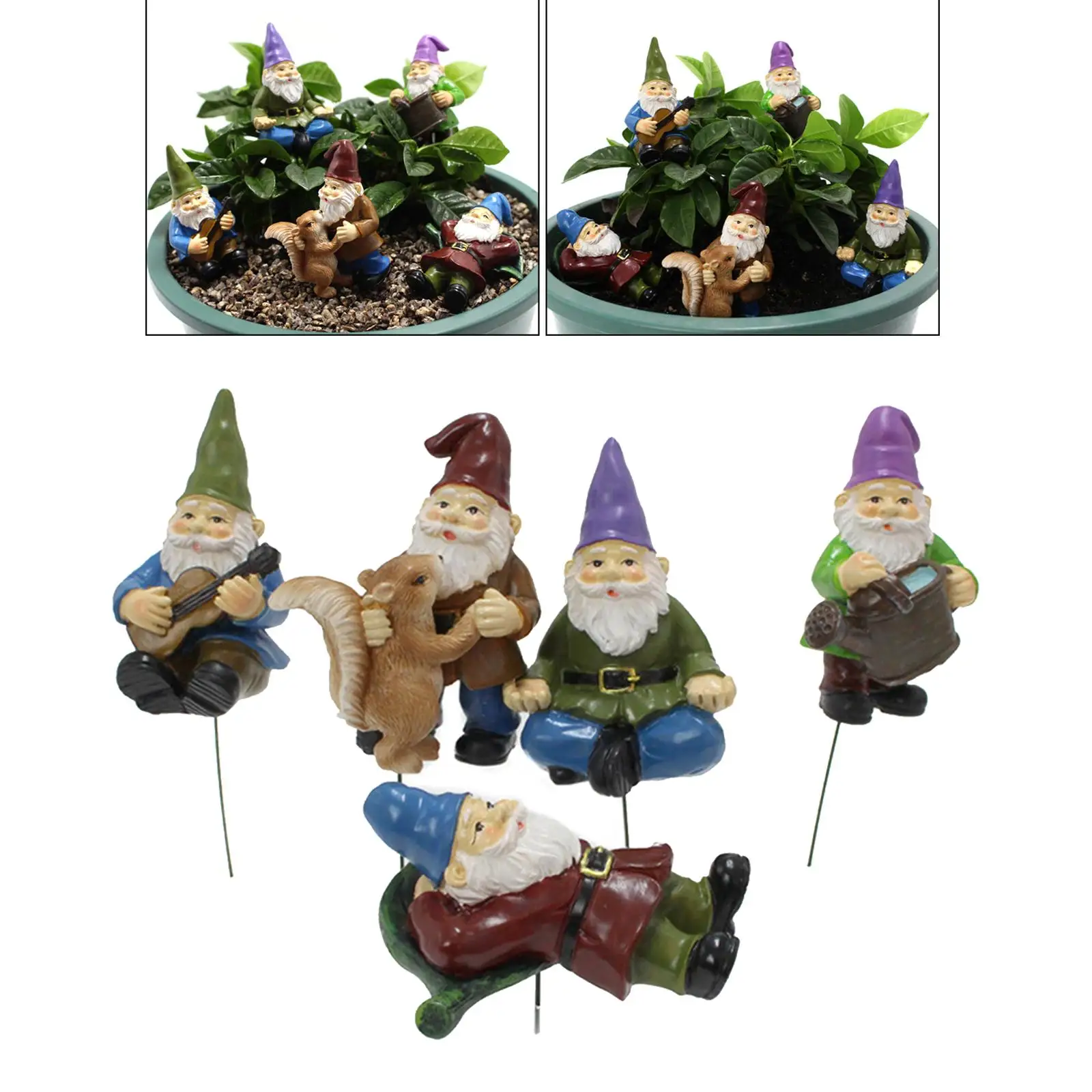 

6x Figurine Ornament Miniature Pixie Fairy Garden Decor , Multicolor, 2cm